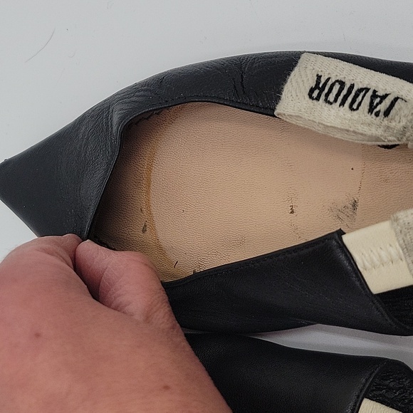 DIOR POINTED TOE DIOR RIBBON SLINGBACKS - Picture 9 of 10